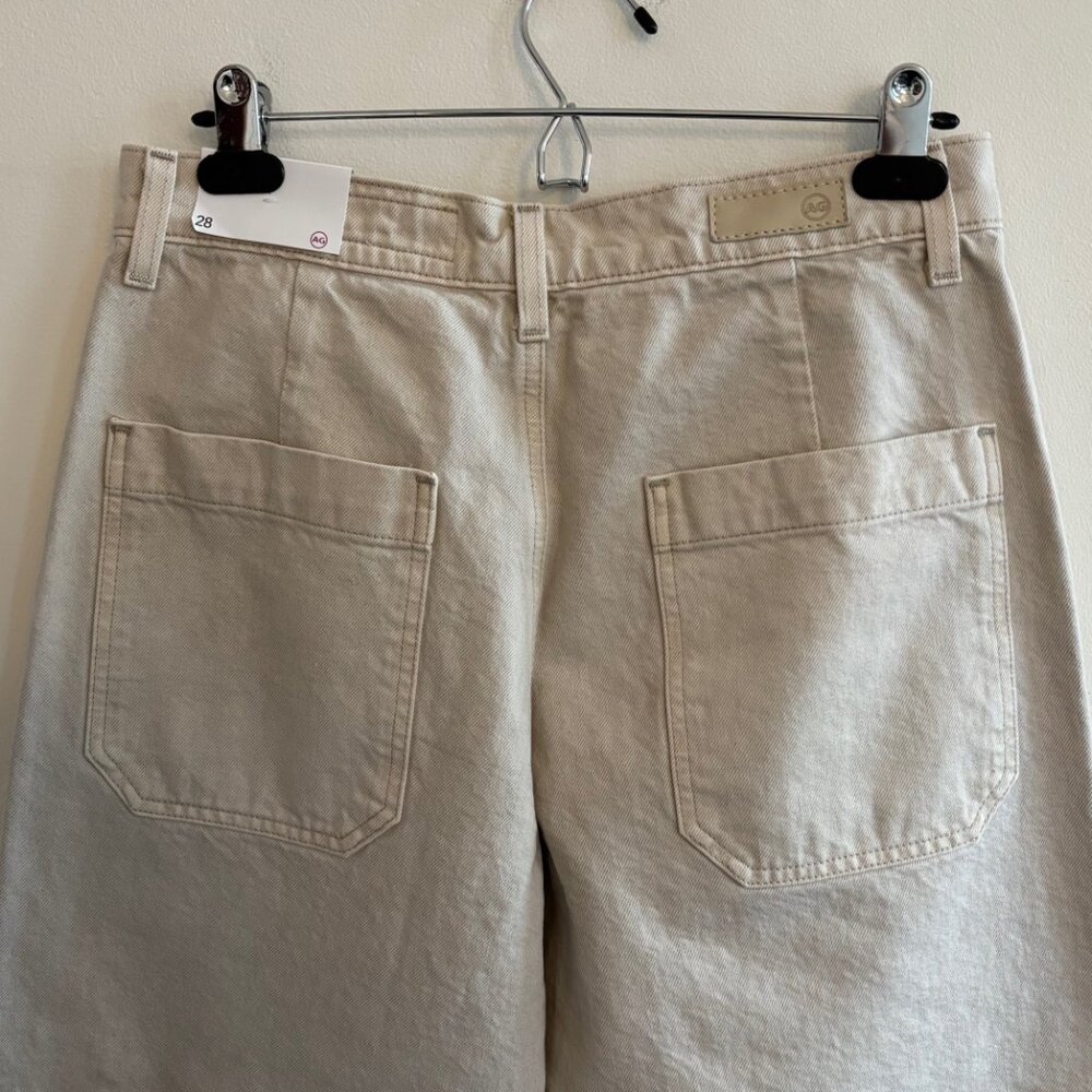 NEW AG Jeans Camille Utility Barrel Leg Denim Jeans Size 28 Oatmeal Beige - Picture 9 of 10